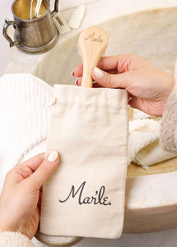 Mar'le %100 Doğal At Kılı Yüz Bakım Fırçası   - 2