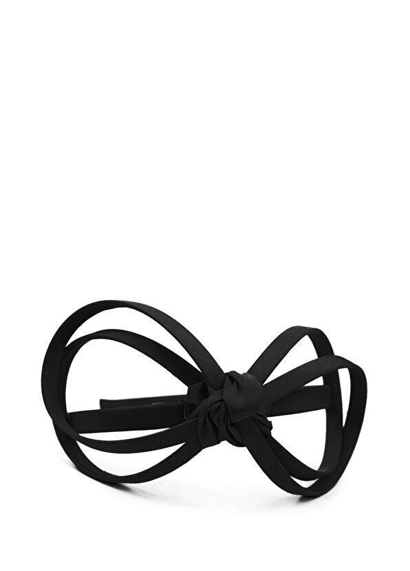 Eli Peacock Maya Black Silk Handmade Women's Hair Band - 2