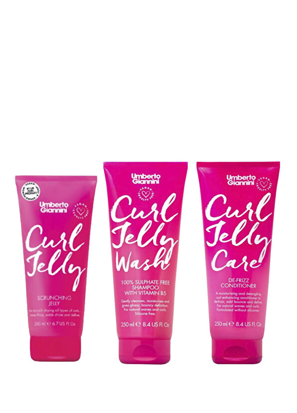 Umberto Giannini Curl Jelly Bukle Belirginleştirici Şampuan +  Saç Kremi + Jöle 3'lü Bakım Seti - 1