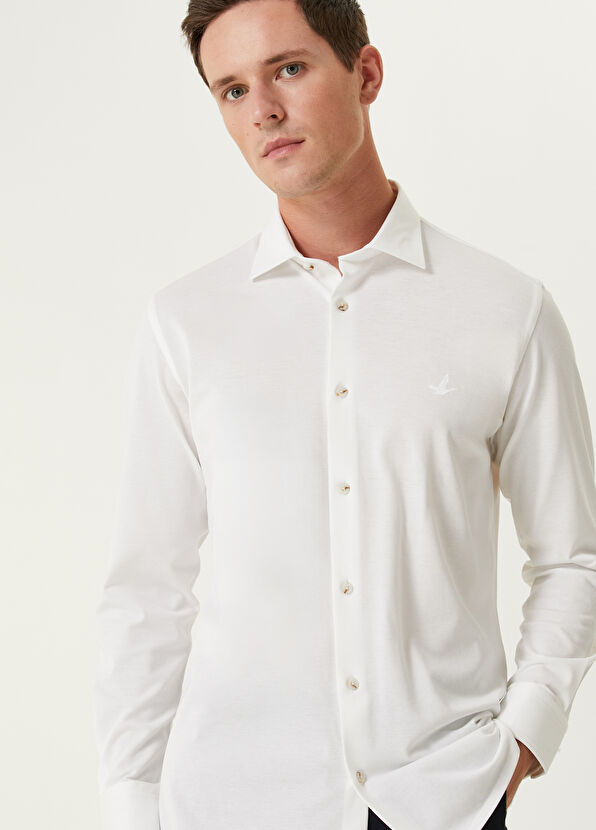 Beymen Club Slim Fit White Stretch Shirt - 2