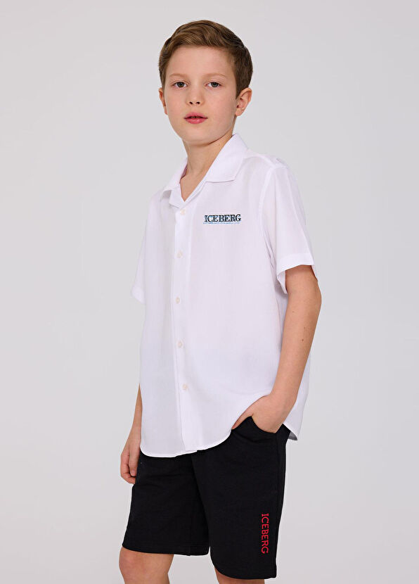 Iceberg Beyaz Kısa Kollu Erkek Çocuk Gömlek  - 4