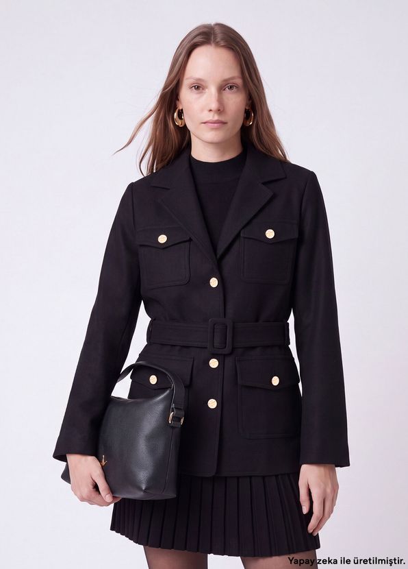 Beymen Club Black Belted Jacket At The Waist - 1