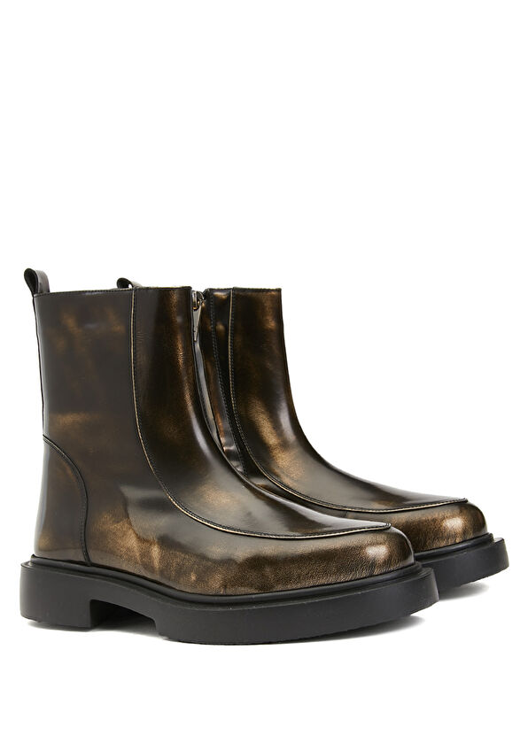 Beymen Club Gold Women's Leather Boots - 2