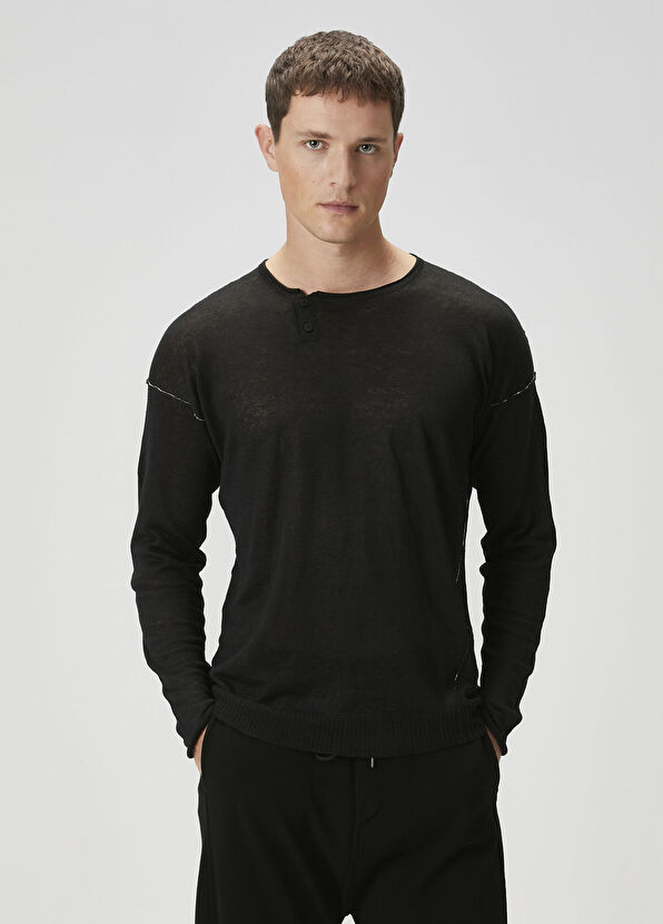 Isabel Benenato Siyah Keten Kazak - 1