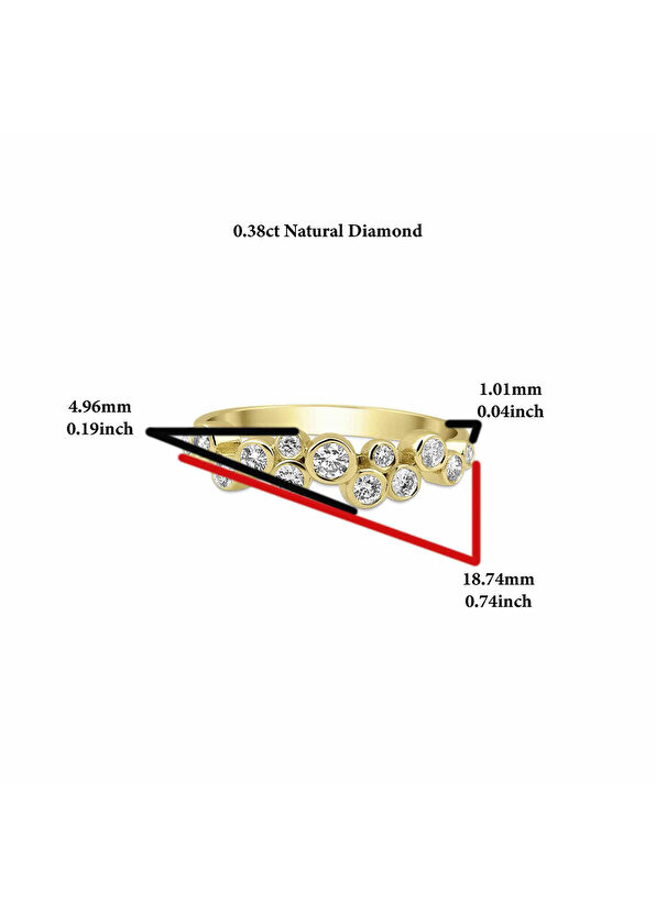 Mov Diamond Petite Pırlanta 14 Ayar Altın Kadın Yüzük - 3
