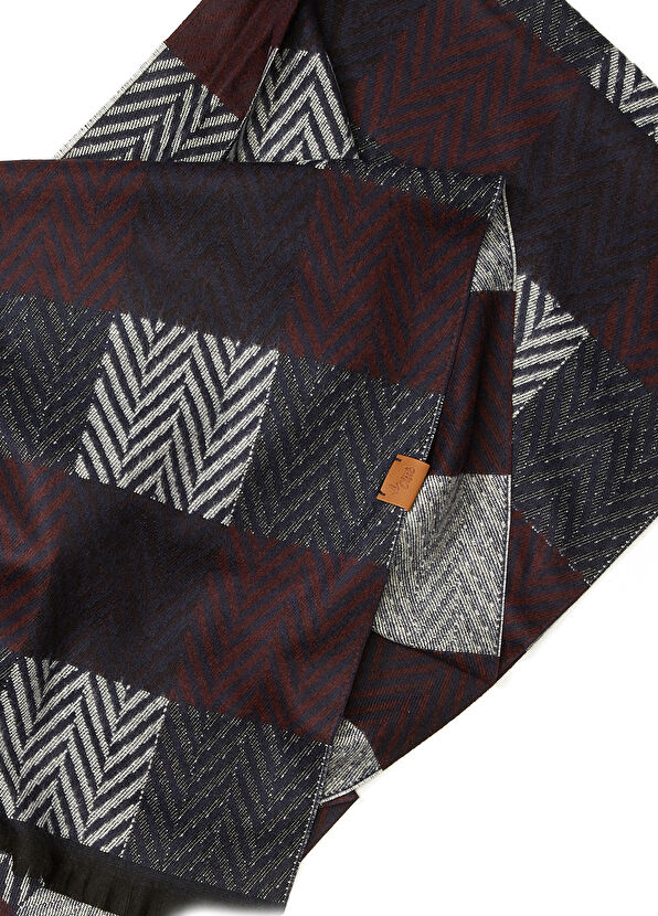 Beymen Club Lacivert Karışık Desenli Erkek Atkı - 2