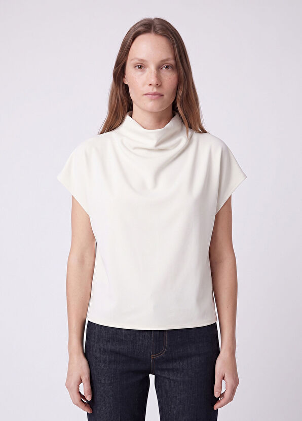 Beymen Club Cream Degaje Collar Flowing Blouse - 3