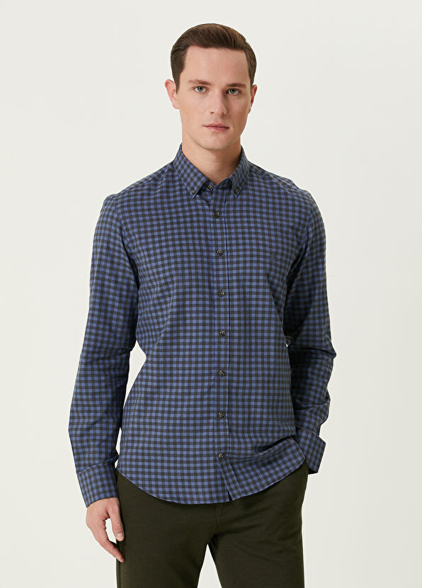 Beymen Club Slim Fit Blue Checkered Shirt - 1