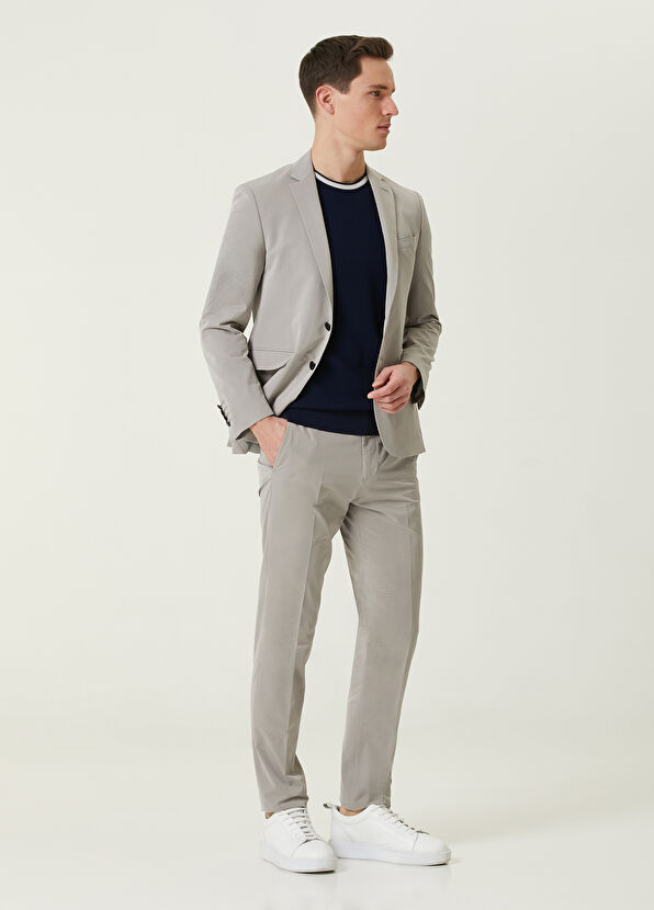 Beymen Club Drop 6 Slim Fit Beige Embossed Suit - 3