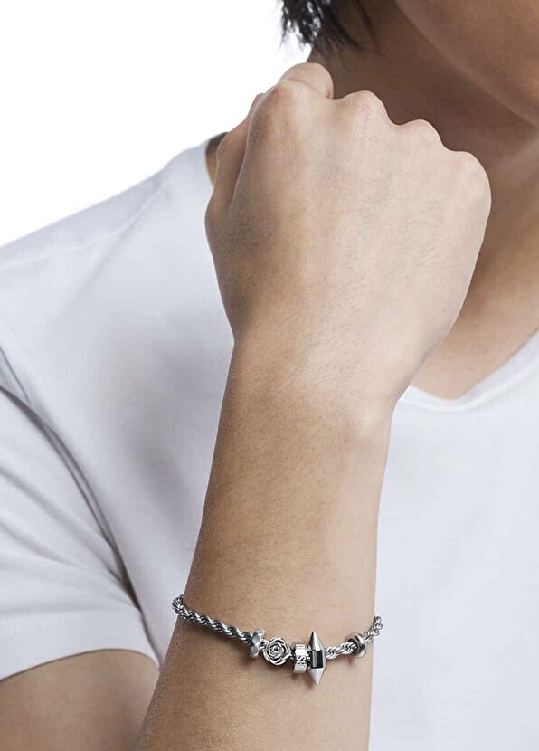 Diesel DJDX1622-040 Metallic Grey Steel Men's Bracelet - 4