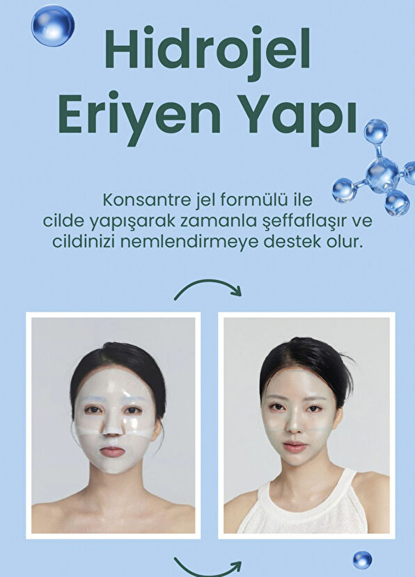 Dermal Vitamin Kolajen Hiyalüronik Asit Özlü Hydrojel Şeffaflaşan Eriyen 3^lü Yüz Maskesi 34 gr - 4