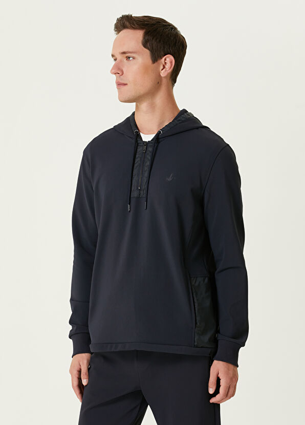 Beymen Club Navy Blue Hooded Garni Detailed Sweatshirt - 4