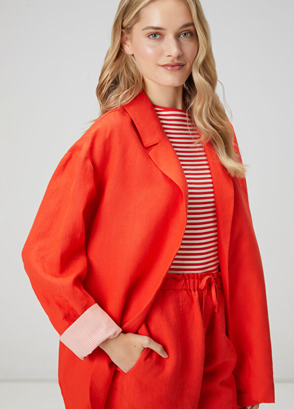 Beymen Club Kırmızı Keten Ceket - 2