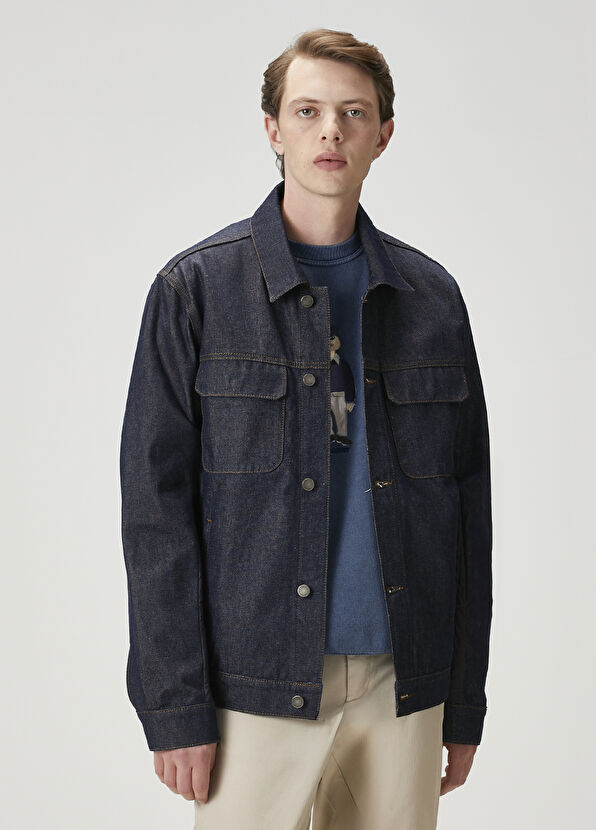 Beymen Club Lacivert Kapitone Detaylı Denim Ceket - 2