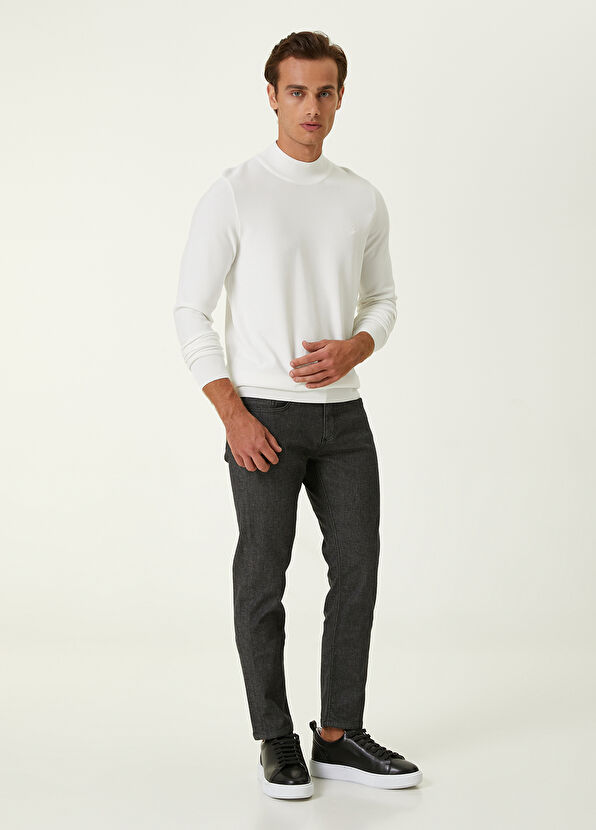 Beymen Club Beyaz Yarım Balıkçı Yaka Pirinç Dokulu Kazak - 2