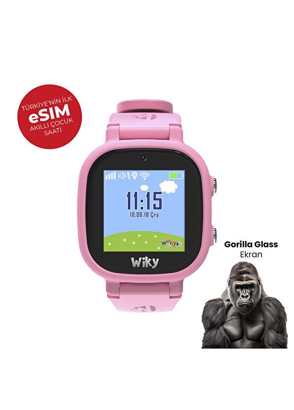 Wiky Watch Pembe 5E eSim'li Görüntülü ve Sesli Arama Akıllı Çocuk Saati  - 2