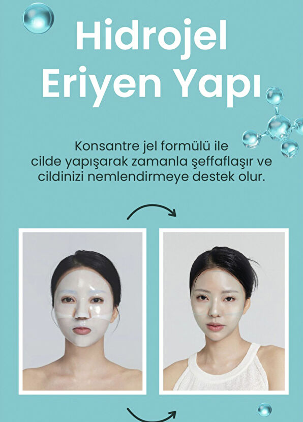 Dermal Seoul Face PDRN Hydrogel Dissolving Mask Moisturizing Skin Repair Transparent Gel 2 Pieces Face Mask 34 gr - 3