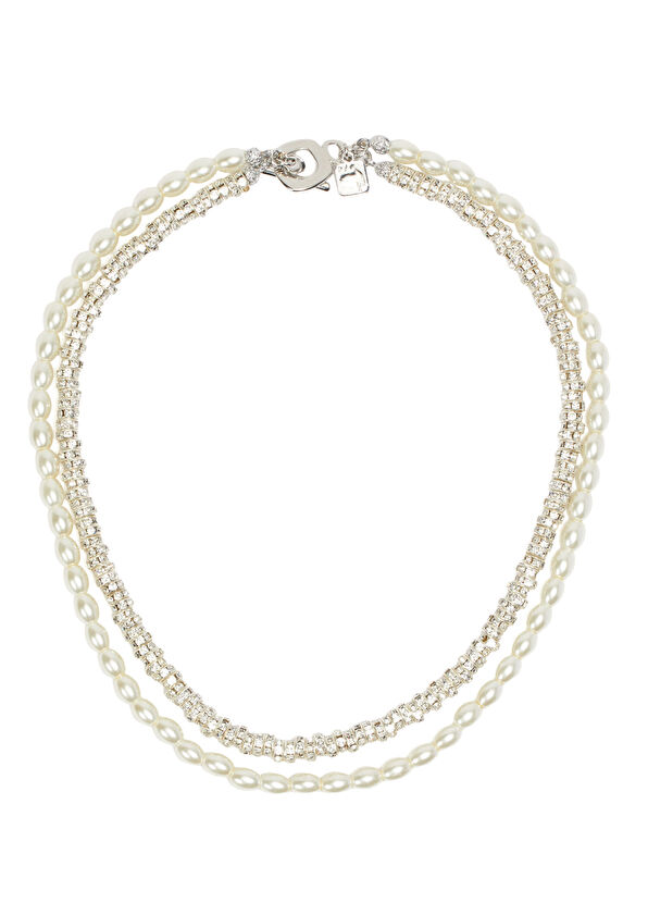 Beymen Club Silver 2-Piece Pearl Women's Necklace - 2