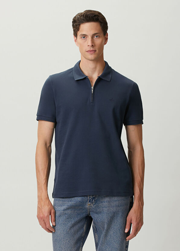 Beymen Club Navy Blue Zippered Polo Shirt - 1