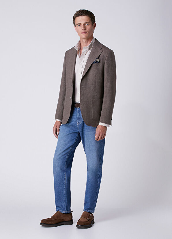 Beymen Club Slim Fit Bej Lycralı Oxford Gömlek - 3