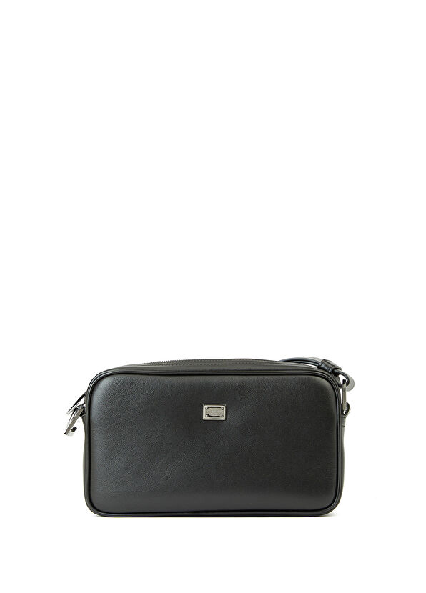 Siyah Erkek Deri Omuz Çantası - Görsel 5