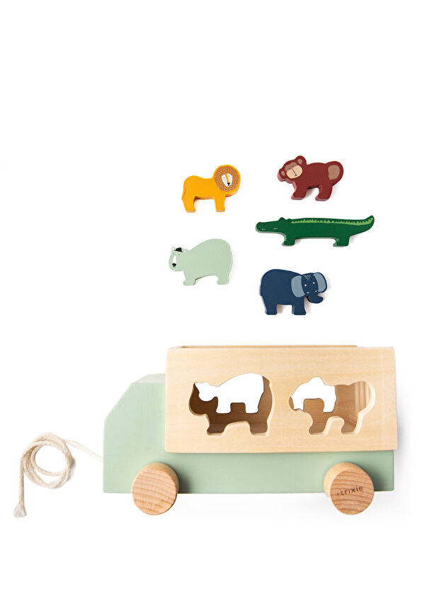 Trixie Colorful Animal Truck Wooden Toy - 2