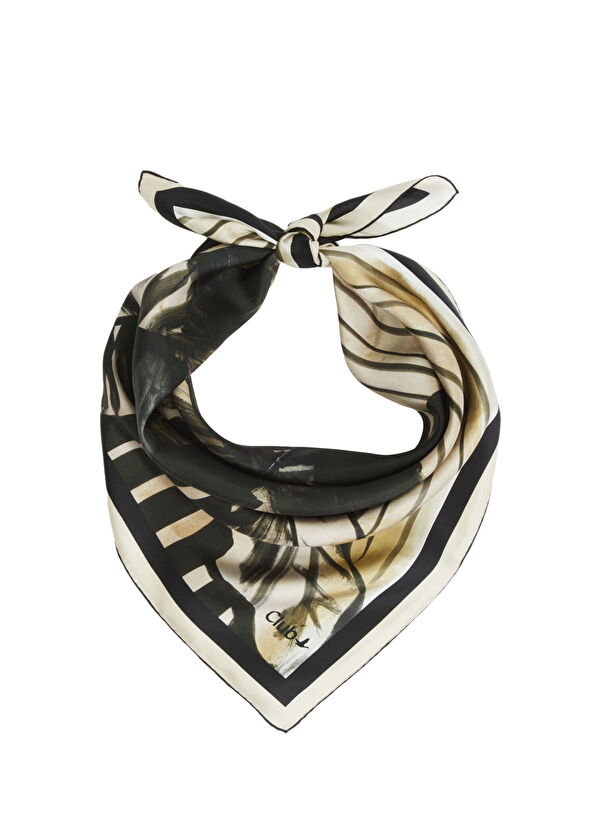 Beymen Club Beige Floral Pattern Silk Scarf - 2