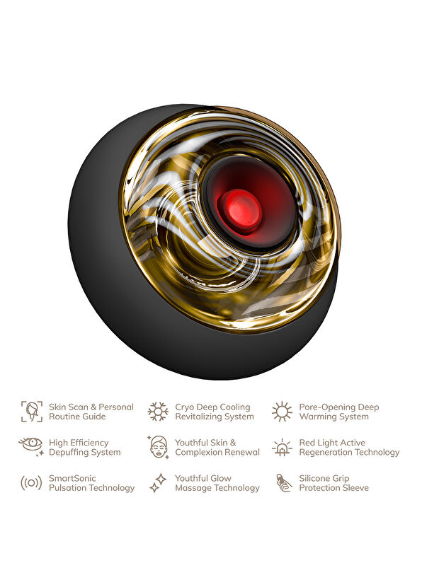 Geske Sonic Cool & Warm Face and Body Massager Gray Titreşimli Kırmızı Led Terapili Sıcak ve Soğuk Yüz ve Vücut Masaj Aleti   - 3