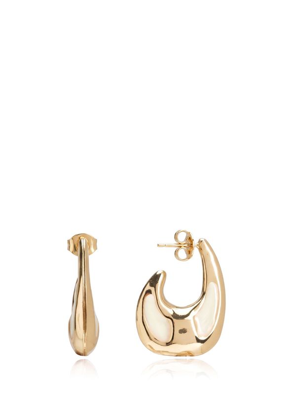Beymen Club Gold Beyaz Mineli Kadın Oval Küpe - 1