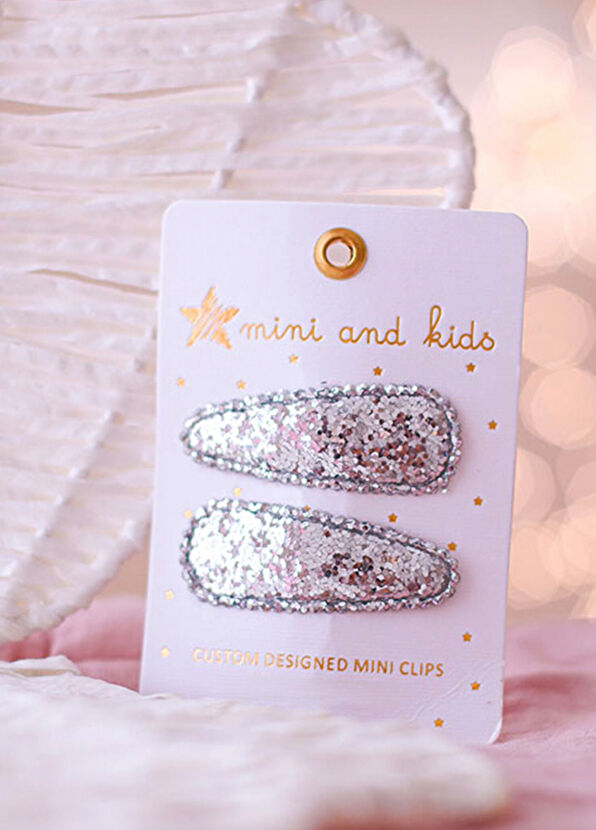 Mini & Kids Glitter Silver Mini Klips Kız Çocuk Toka  - 2