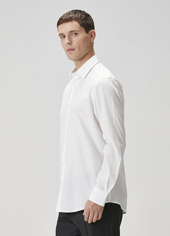 Custom Fit Beyaz Gömlek - Görsel 6
