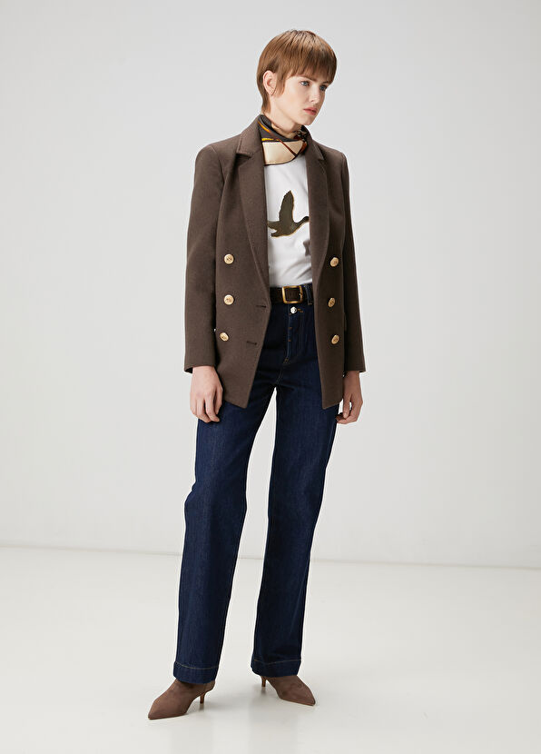 Beymen Club Kırık Beyaz Gold Şeritli Kaz Logolu T-shirt - 2