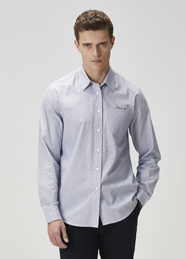 Beymen Club Comfort Fit Mavi Beyaz Gömlek - 1