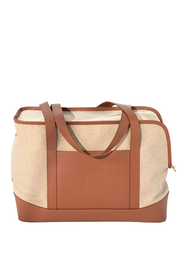 Zoe Pet Atelier Tan Leather Dog Carrier Bag - 1