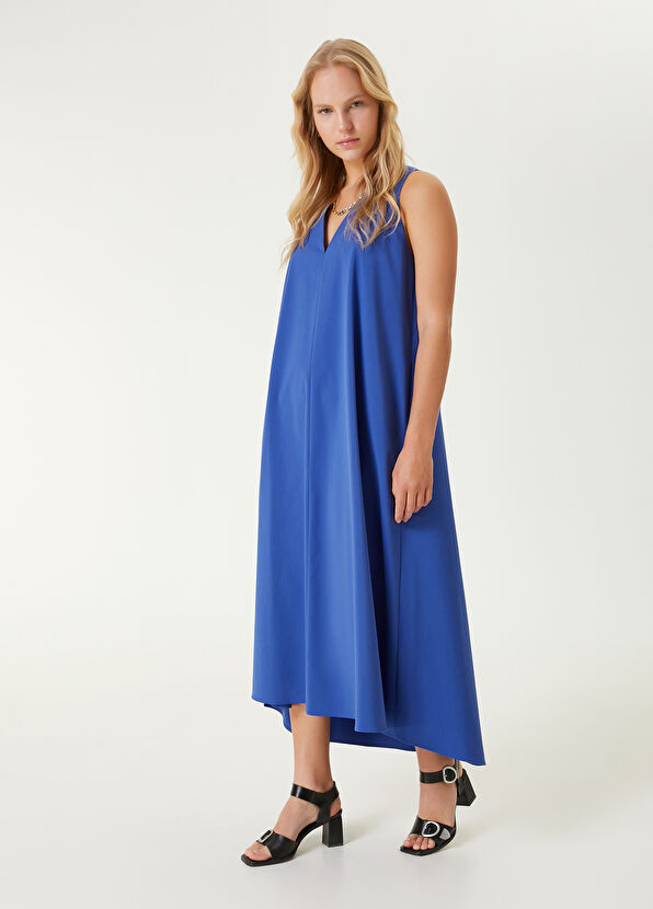 Beymen Club Kobalt Evaze Midi Elbise - 3
