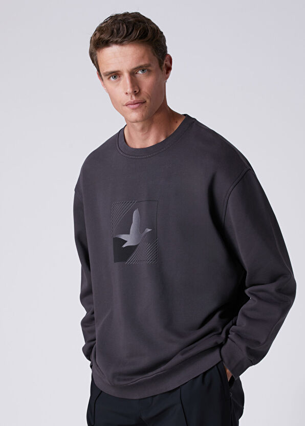 Beymen Club Comfort Fit Antrasit Kaz Logolu Sweatshirt - 2