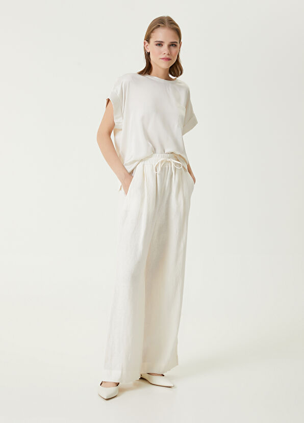 Beymen Club Ecru Silk T-shirt - 2