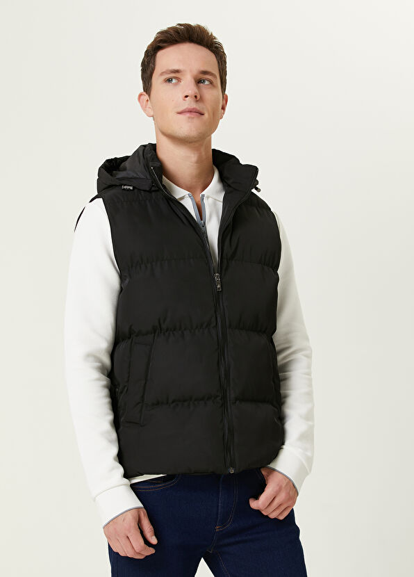 Beymen Club Black Hooded Puff Vest - 2