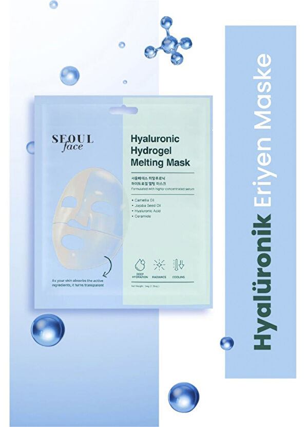 Dermal Hyalüronik ve Pirinç Nemlendirici Pürüzsüzleştirici Eriyen Kore Yüz Maske Seti 34 gr - 2