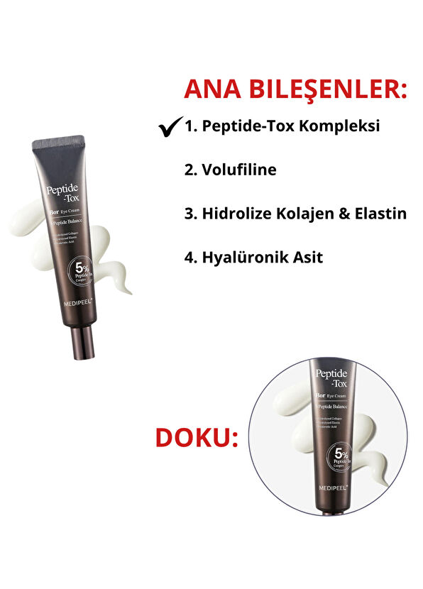 MEDIPEEL Peptide Bor Tox Eye Cream Peptit Kompleksi İçeren Lifting Göz Kremi 40 ml - 2
