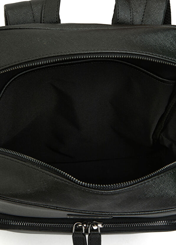 Siyah Logolu Erkek Sırt Çantası - Görsel 5