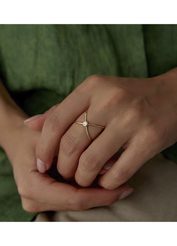 Hamza Yılmaz Jewelry Axis 14 Ayar Altın Kadın Yüzük - 2