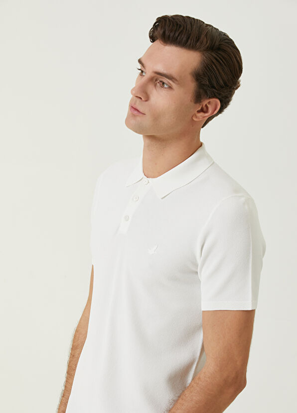 Beymen Club White Polo Neck Brass Textured Knitwear - 2