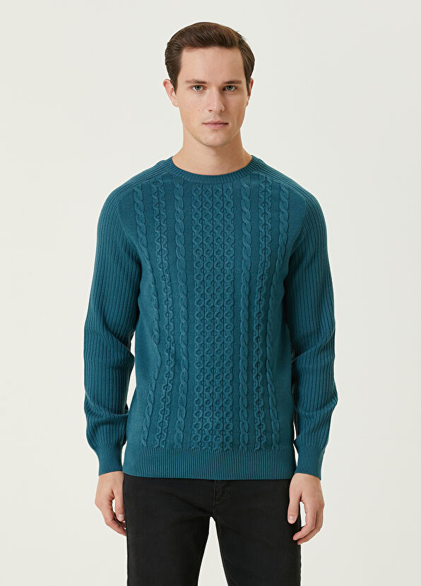 Beymen Club Oil Fine Knit Textured Sweater - 1