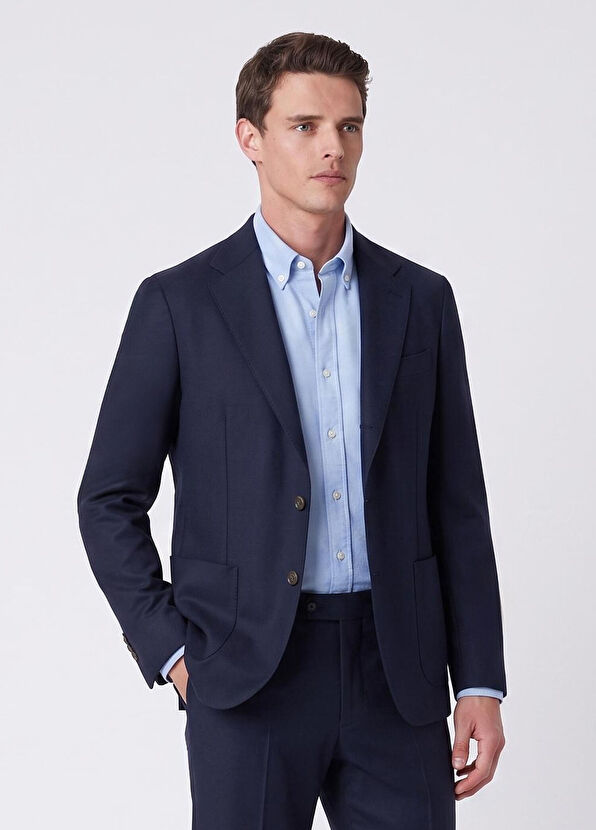 Beymen Club Navy Blue Fine Wool Wool Jacket - 2