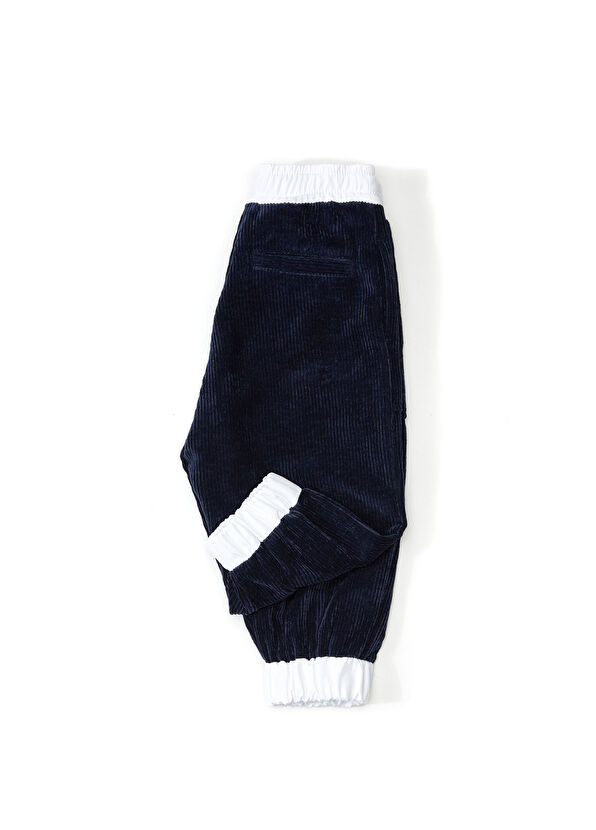 Dolce&Gabbana Lacivert Çizgi Dokulu Erkek Çocuk Pantolon - 2