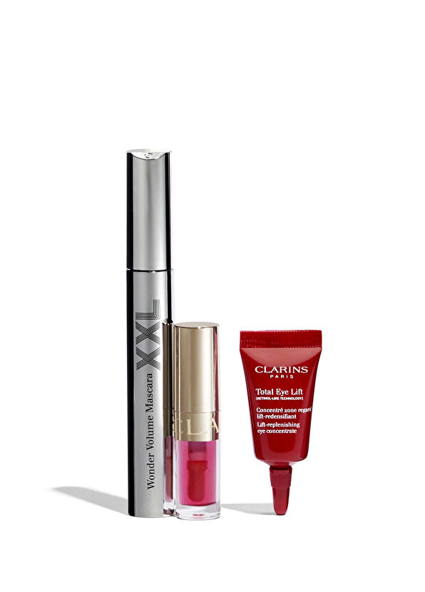 Clarins XXL Wonder Volume Maskara Yılbaşı Göz Çevresi Bakım ve Makyaj Seti - 2