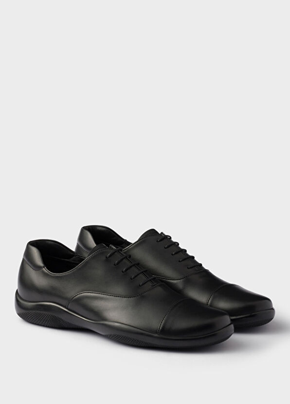 Prada Toblach Black Leather Lace-Up Men's Classic Shoes - 2