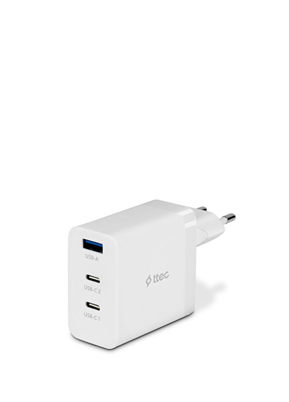 Ttec  2SCG03 SmartCharger Trio GAN 65W PD 2 USB-C+USB-A Travel Fast Charging Power Adapter  - 1