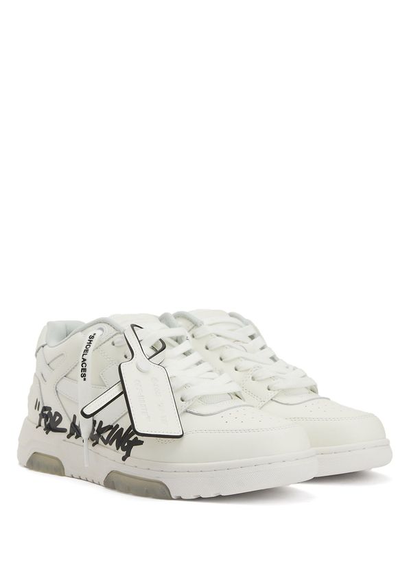 Off-White Siyah Beyaz Kadın Deri Sneaker - 2